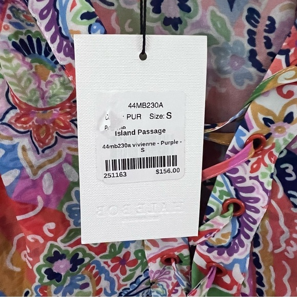 HALE BOB Colorful Paisley Print Spaghetti Strap Vivienne Boho Blouse |S| - Picture 9 of 10